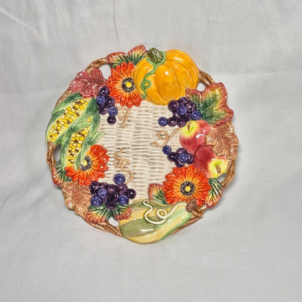 Fitz and Floyd vintage Autumn Bounty ceramic decorative plate